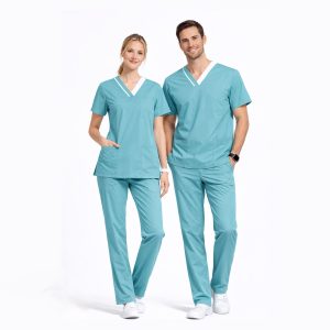 HITO SCRUBS AT1 - Turqoise with White Collar