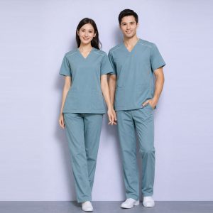 HITO SCRUBS XYM2 – Turqoise Top with White Shoulder Trimming